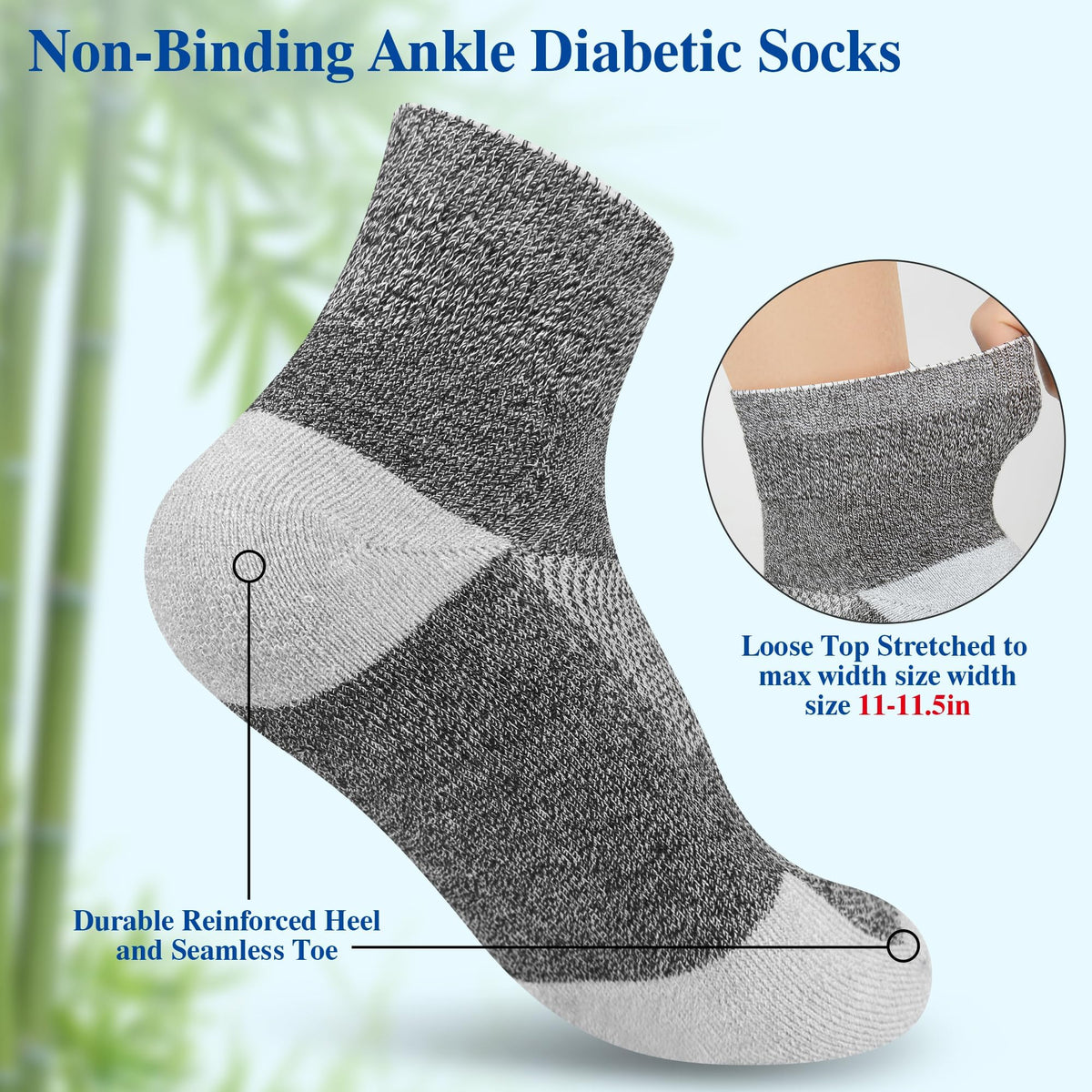 Diabetic Socks for Men, 12 Pairs Ankle & Low Cut Size 9-15 B507855