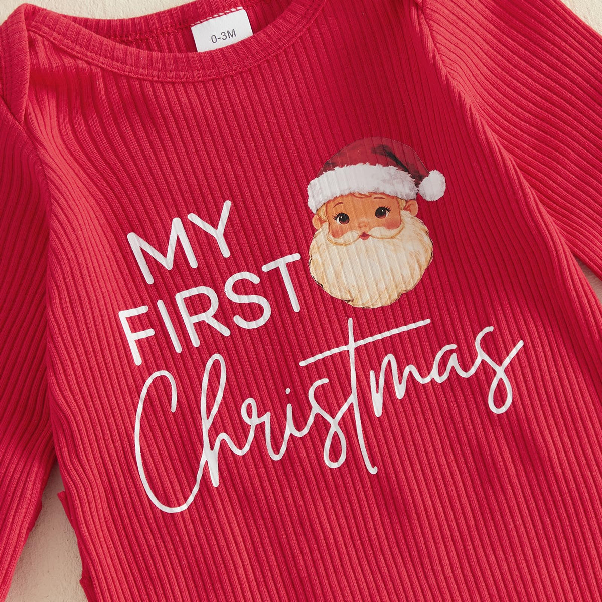 Christmas Baby Girl Long Sleeve Romper Headband W8443